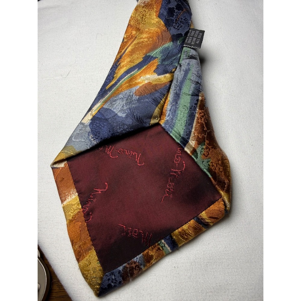 Nino Moretti 100% Silk‎ Abstract Print Handmade Italian Necktie - Picture 4 of 8
